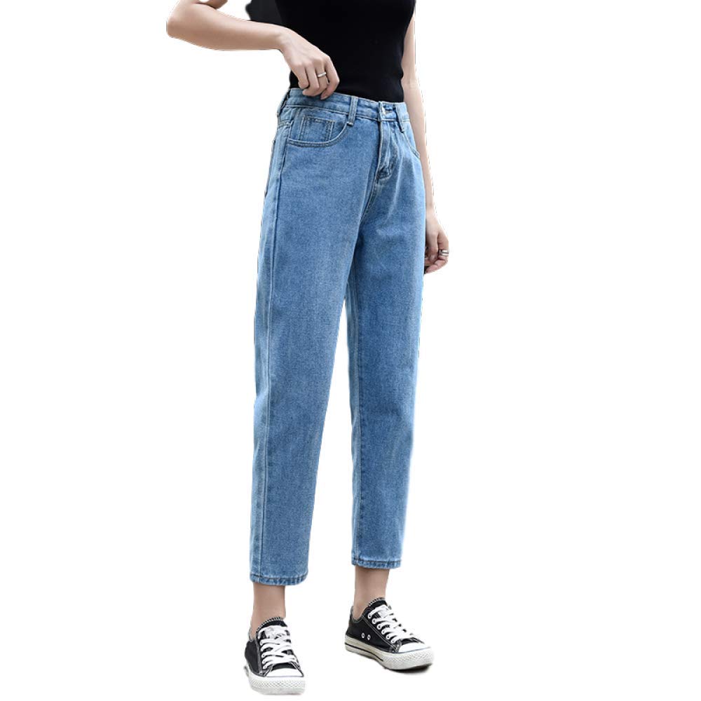 Women High Waist Jeans Plus Size Loose Straight Trendy Casual Mom Jeans Harem Pants and Black Jeans Brand Jeans