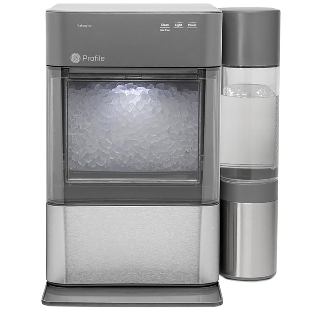 GE Profile Opal 2.0 XL with 1 Gallon Tank, Chewable Crunchable Countertop Nugget Ice Maker, Scoop included, 38 lbs in 24 hours, Pellet Ice Machine with WiFi & Smart Connected, Stainless Steel