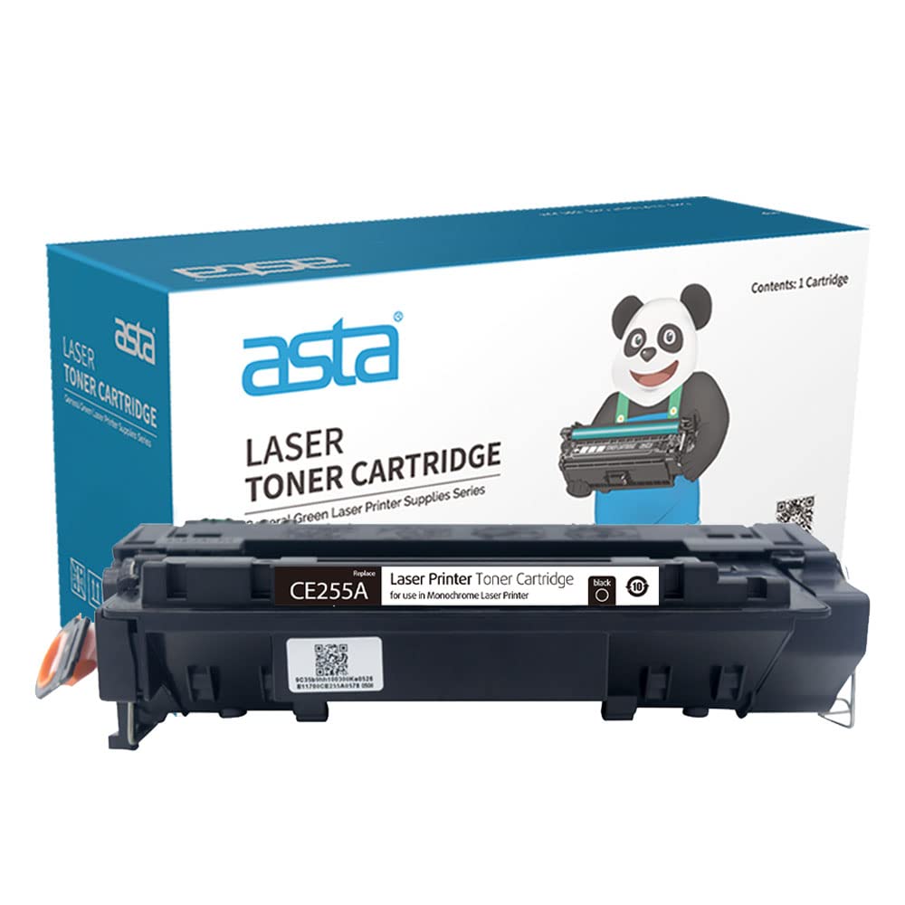 ASTA CE255A 55A Toner Cartridge Compatible For HP LaserJet P3010 P3015d P3015dn P3015n P3015x P3016 Pro M521 MFP M525c Printer Black BK Premium Professional Office Consumable Printing CE255 255A 255