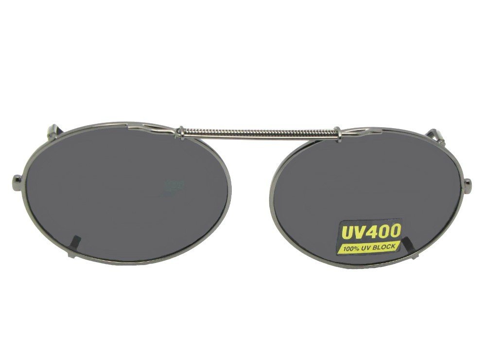 Oval Non Polarized Gray Lens Clip on Sunglass