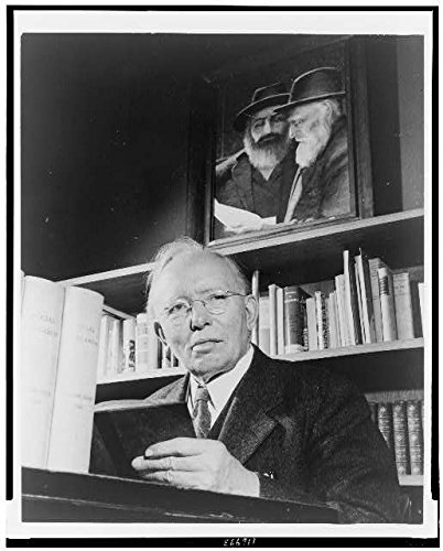 Photo: Dr. Alvin Saunders Johnson,1874-1971,Bookshelves Behind him,American Economist