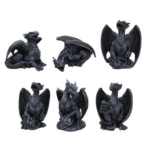 4 Inch Miniature Gargoyle Dragons Statue Figurines, Set of Six by PTC