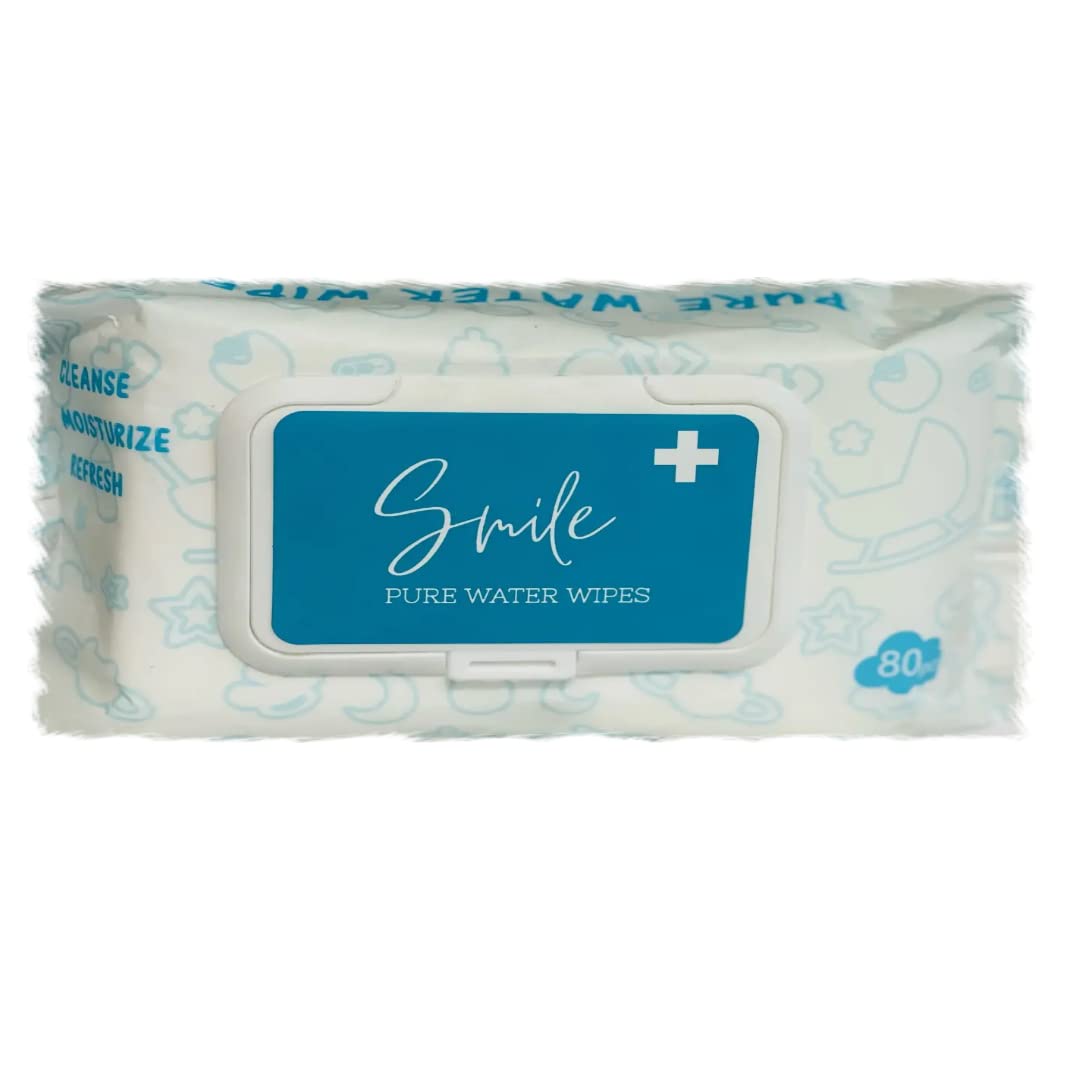 SMILEPLUSPure Water Baby Wipes 80pcs - Pack of 1