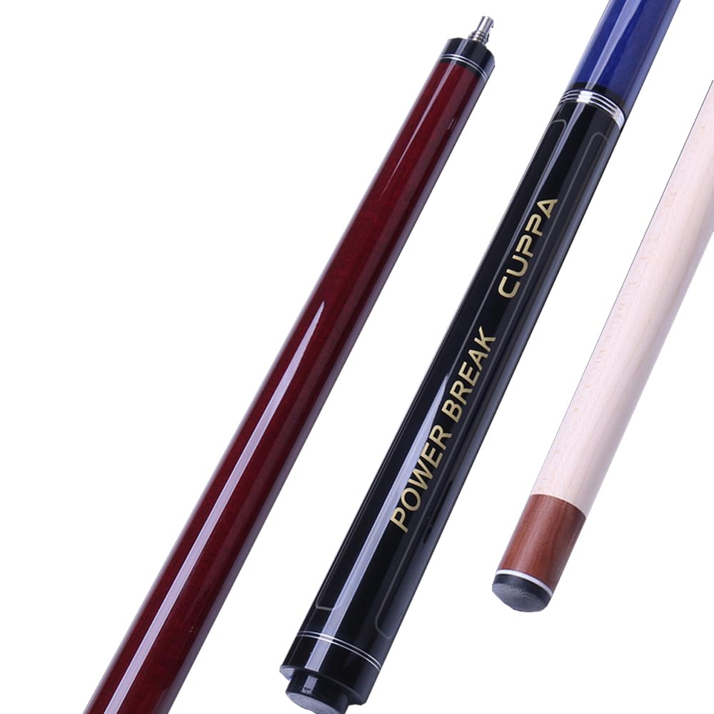 CUPPA Billiard Cues Break Cue Punch Jump Stick 1/2 Split Body Eight Nine Ball Maple Shaft Tip Size 13.5mm 54inch