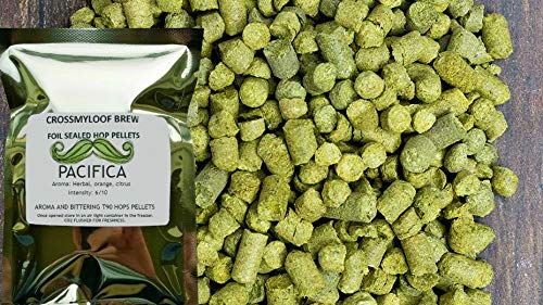 225g Pacifica Hop Pellets - 2021 Crop. Cold Stored. Foil CO2 Flushed, or Poly Vacuum Packed for Freshness- Home Brew Hops for Beer Brewing.