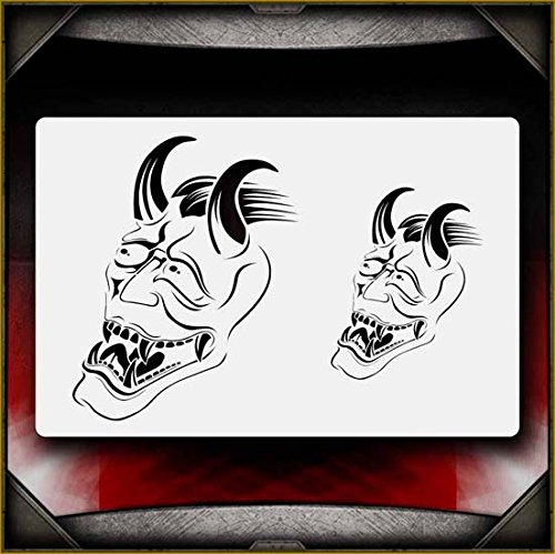 Hannya Masks 2 AirSick Airbrush Stencil Template