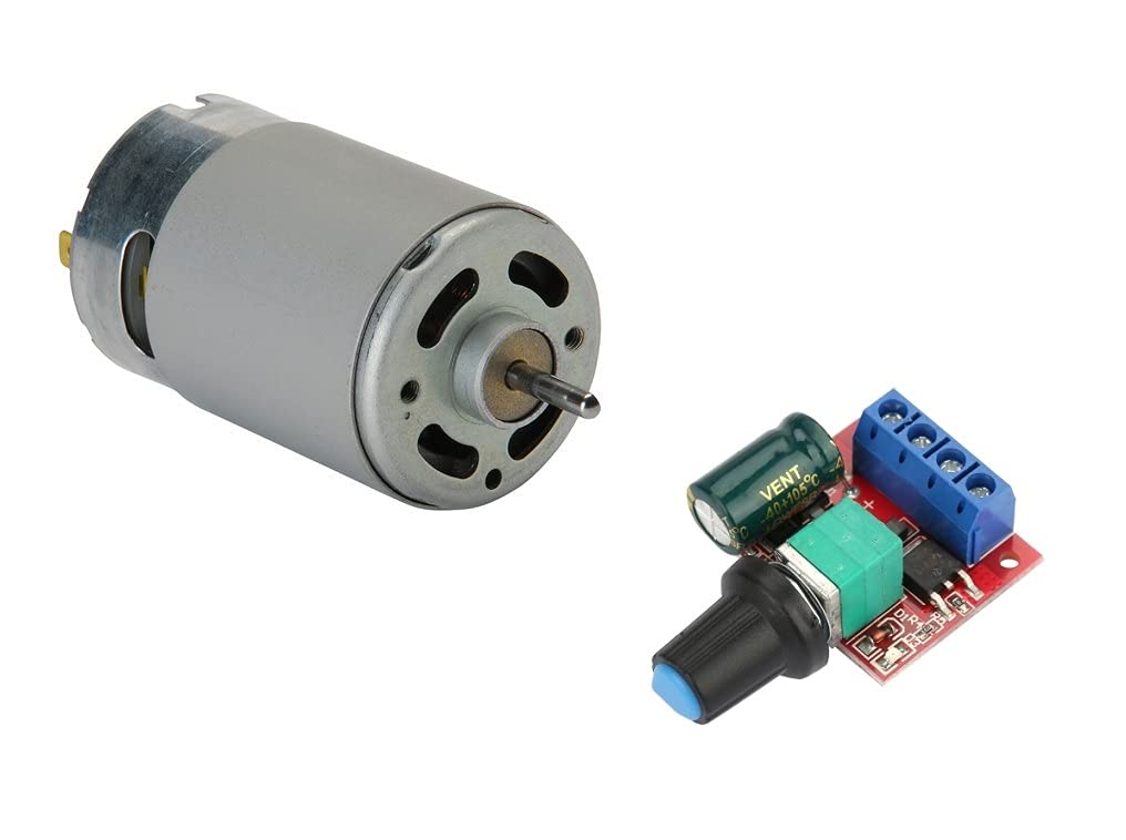 ERH India 12v 555 DC Motor 12000rpm High Speed for DIY Project Kits RS-555 Multipurpose Brushed Motor 13000rpm High RPM with PWM DC Motor Speed Controller