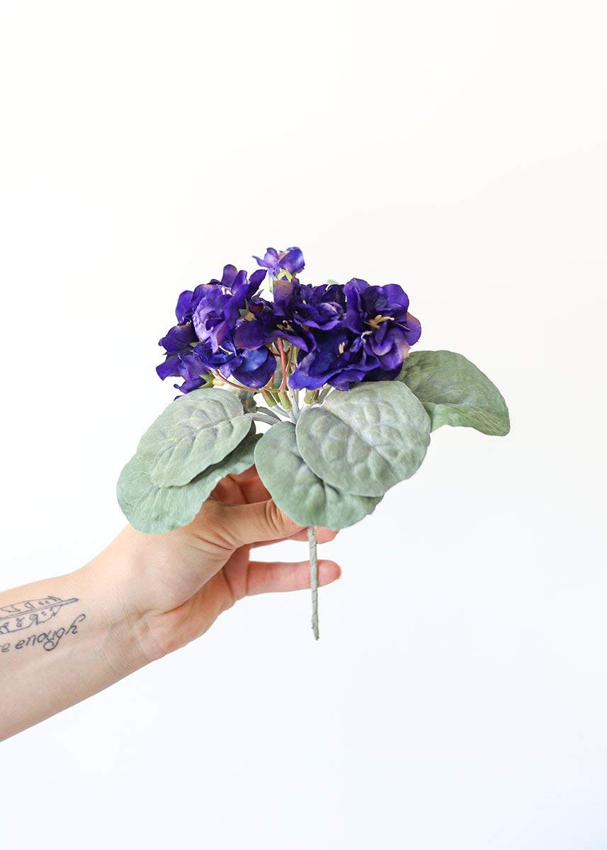 Small Purple African Violet Artificial Plant - 8"