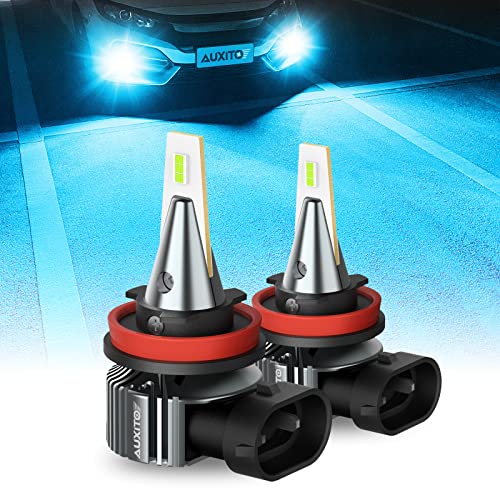 AUXITO H8 H11 H16 LED Fog Lights Bulbs, 8000K Ice Blue 400% Brightness, H11ll H8ll LED Bulbs DRL Fog Lamp Replacement Bulb, Canbus Ready, Plug n Play, 2 Pack