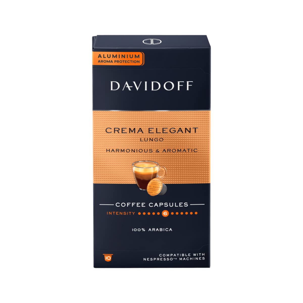 DavidoffCrema Elegant Capsules - 6/12 Intensity - 10 x Capsules - 55 g