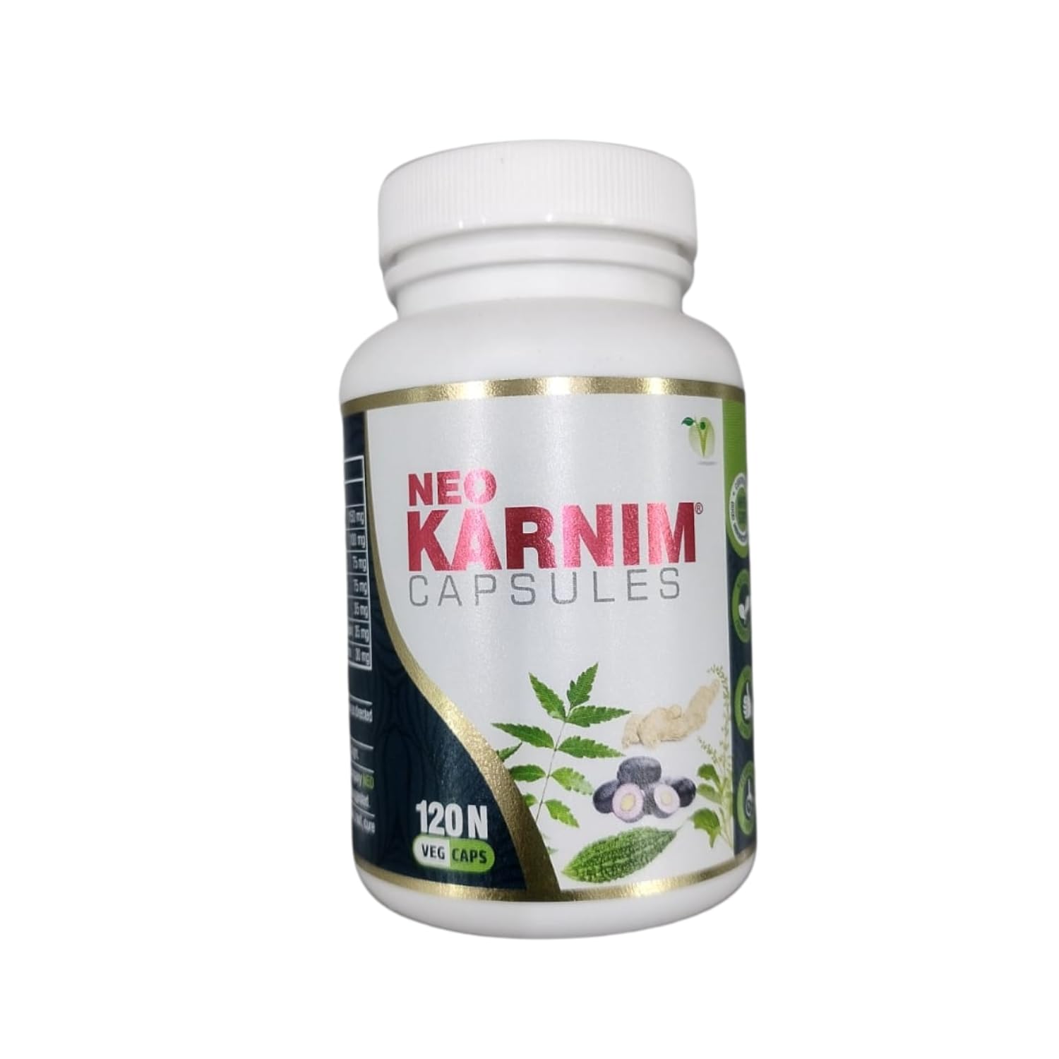 Neo Karnim Capsules - 120 Veg Caps | Ayurvedic Blend with Karela, Jamun, Neem, Tulsi, Kutki, Shuddha Sonth | Digestive Wellness and Metabolic Support