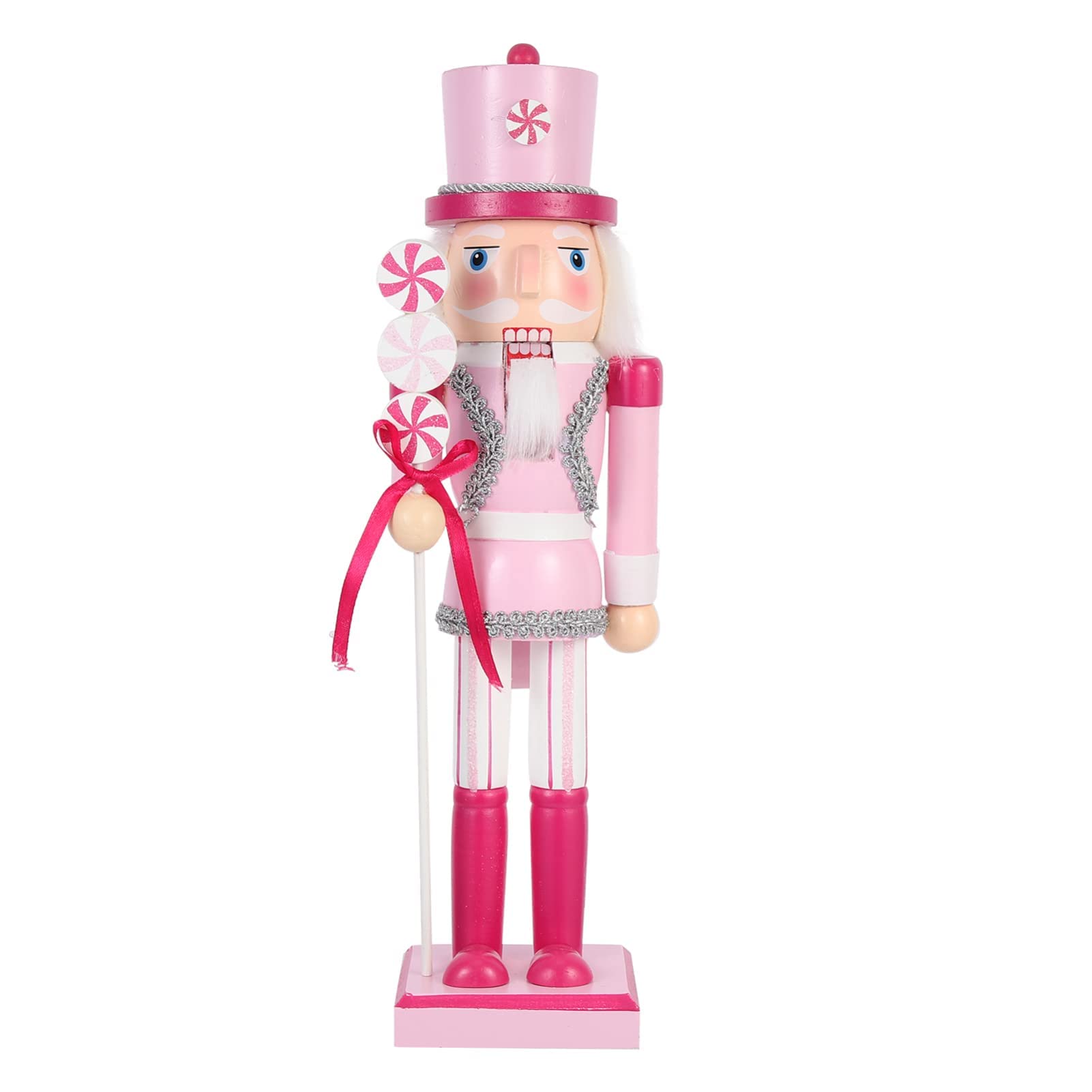 SafeSir Nutcracker Christmas Decor 14 Inch Nutcrackers Figures Traditional Wooden Christmas Decorations for Shelves and Tables(Lollipop)