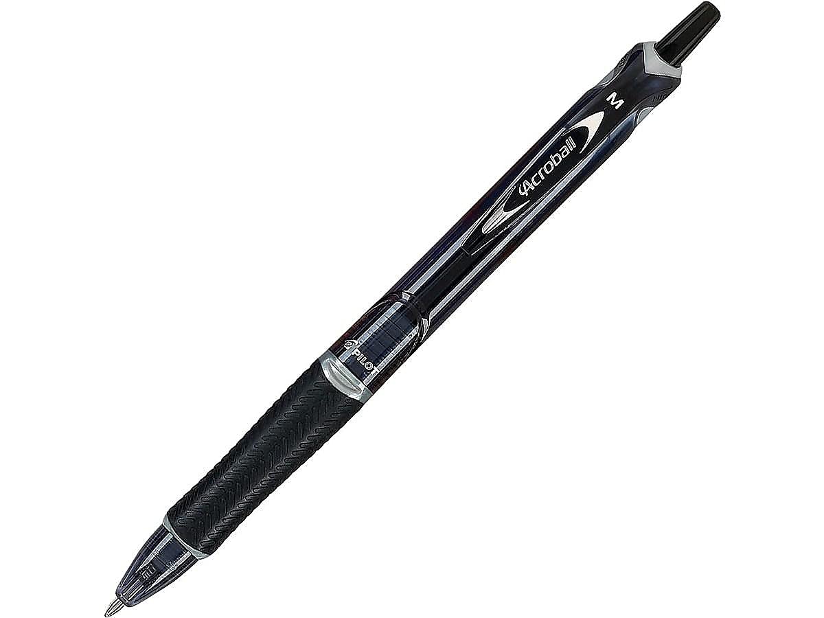 PilotAcroball Colors Retractable Hybrid Gel Ball Point Pens, Medium Point, Black, Dozen Box (31810)