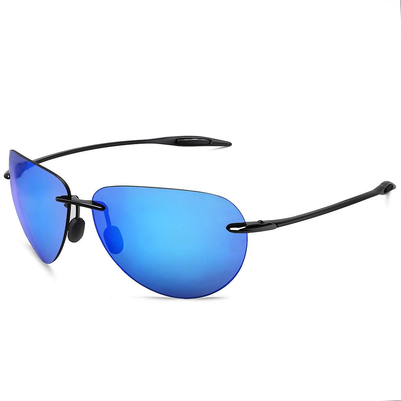 JULI Sports Sunglasses for Men Women Tr90 Rimless Frame for Running Fishing Golf Surf Driving Cycling Lifestyle MJ8008