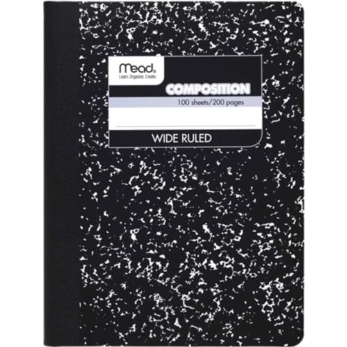 Mead Composition, Wide Ruled Comp Book, Writing Journal Notebook with