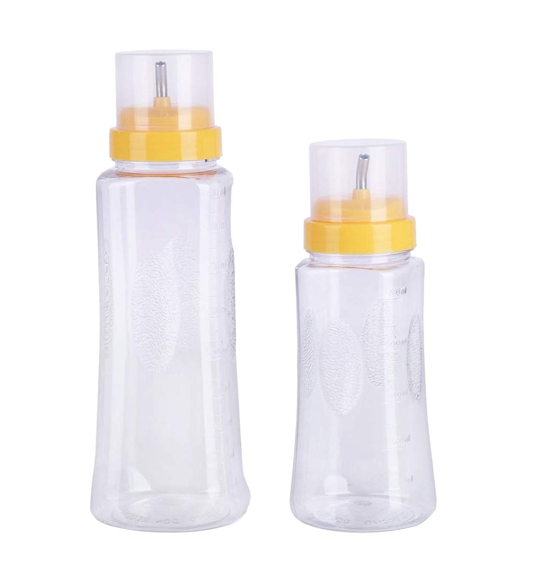 Steelo Plastic Oil Dispenser Drizzler Bottle With Measuring Cup Cooking Italian Olive Oil Dressing Condiment Bottle Pourer For Kitchen Easy Pour Cruet Bottle 500ml / 1000ml (1000ml)