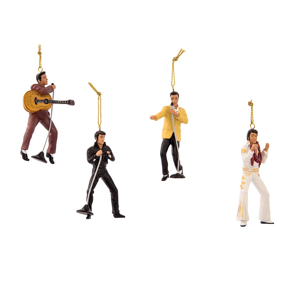 Kurt S. Adler Elvis Presley 4-Piece Ornament Gift Set, 2.5in