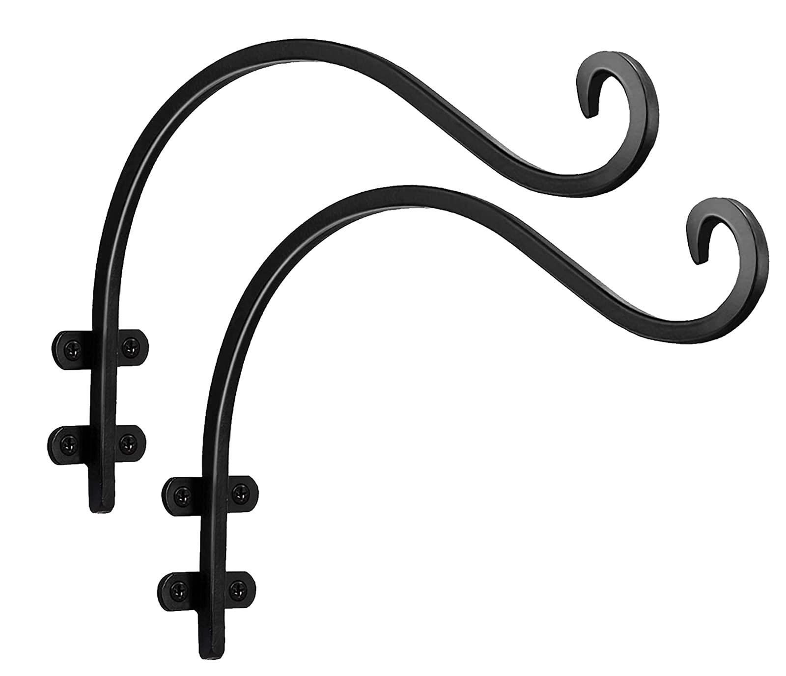 eywlwaar Black Hanging Plant Bracket Iron Plant Hooks Suitable for Flowers Baskets Bird Feeder Lanterns Wind Chimes Indoor Outdoor 2 Pieces-12 inches