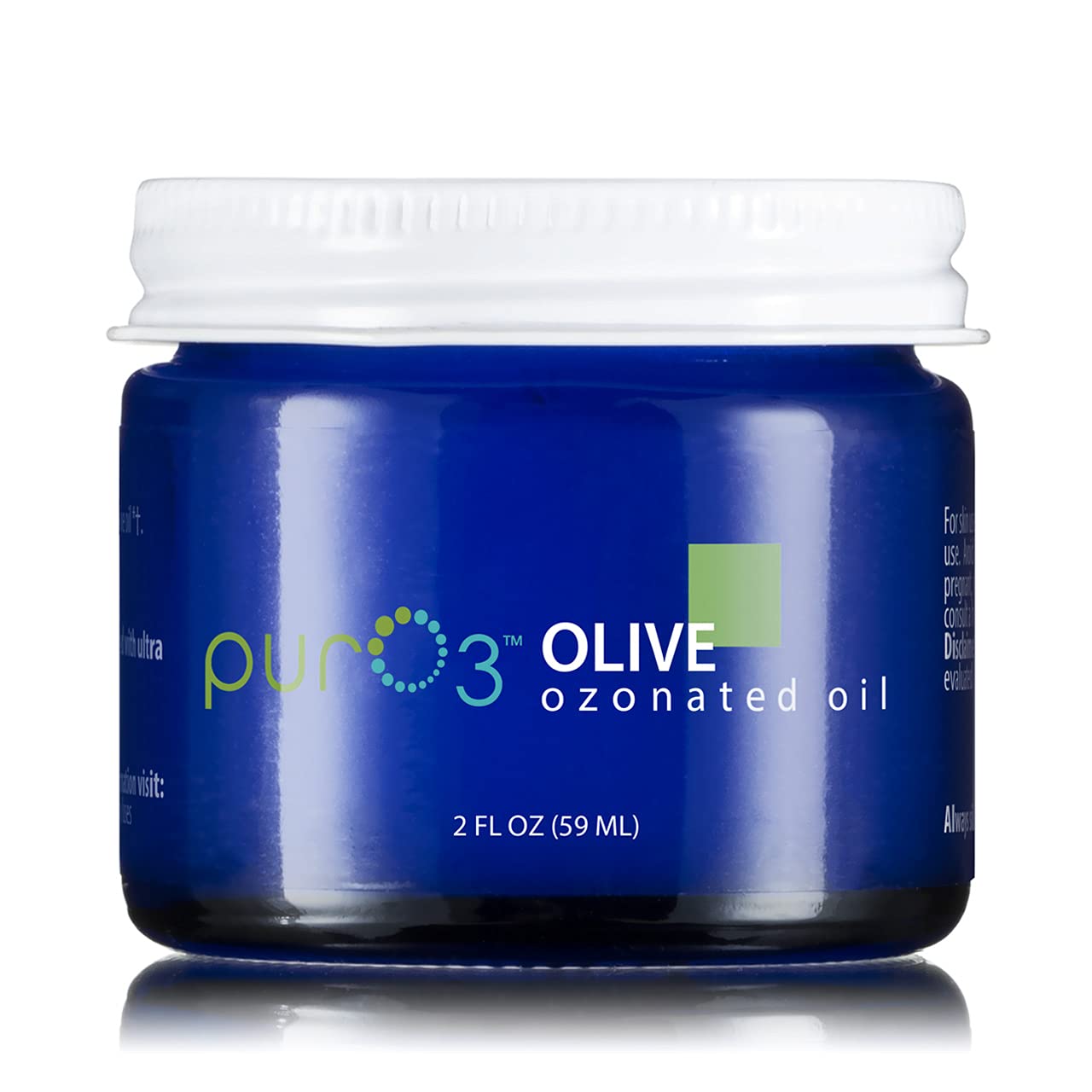 Pur O3 Fully Ozonated Olive Oil - Pure, Natural, Organic Ozonated Oil - Olive Oil Skin Care from Ozonated Oil, Oxygenated Olive Oil - Ozone Oil in a Glass Jar, 2 oz