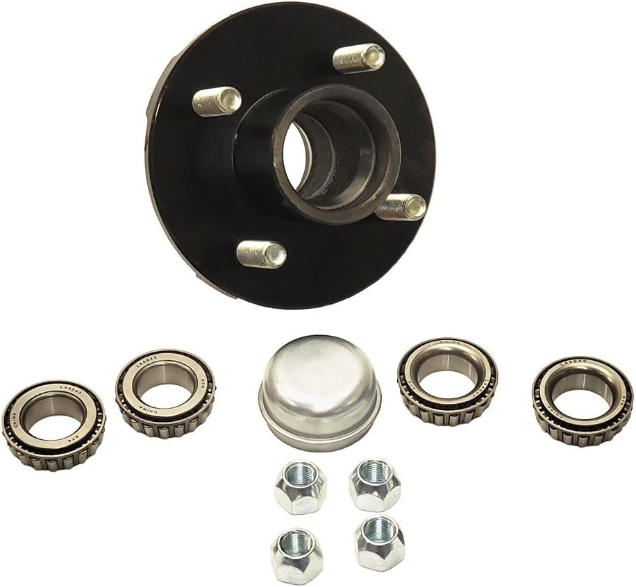 Rigid Hitch Incorporated Trailer Hub Kit (BT-100-F) 4 Bolt on 4 Inch Circle - Fits 1" and 1-1/16" Spindle