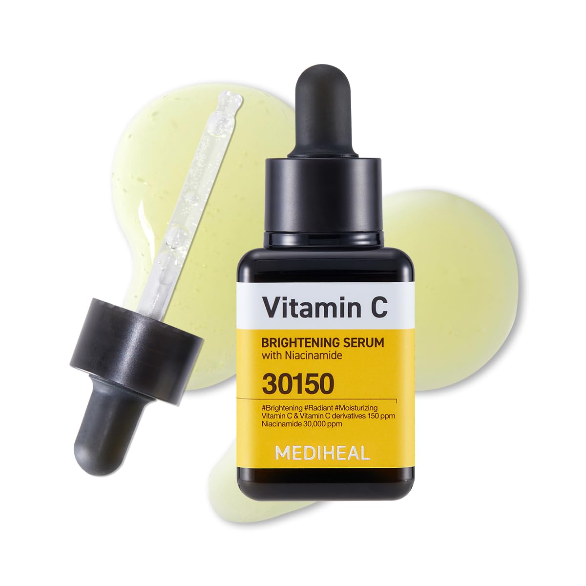 MEDIHEAL Vitamin C Brightening Serum (1.35 fl oz, 1 Pack) - Tone-Texture-Glow Care, Manage Skin with Vitamin C, Niacinamide, Hyaluronic Acid