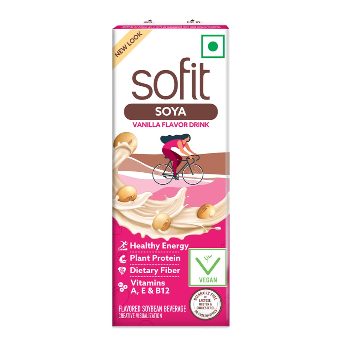 Sofit Soya Drink Vanilla, 180ml - Pack of 6 (6 x 180ml)| Vegan Drink |Enriched with plant protein, dietary fibers, vitamins and calcium | Lactose Free | Gluten Free | Preservatives Free