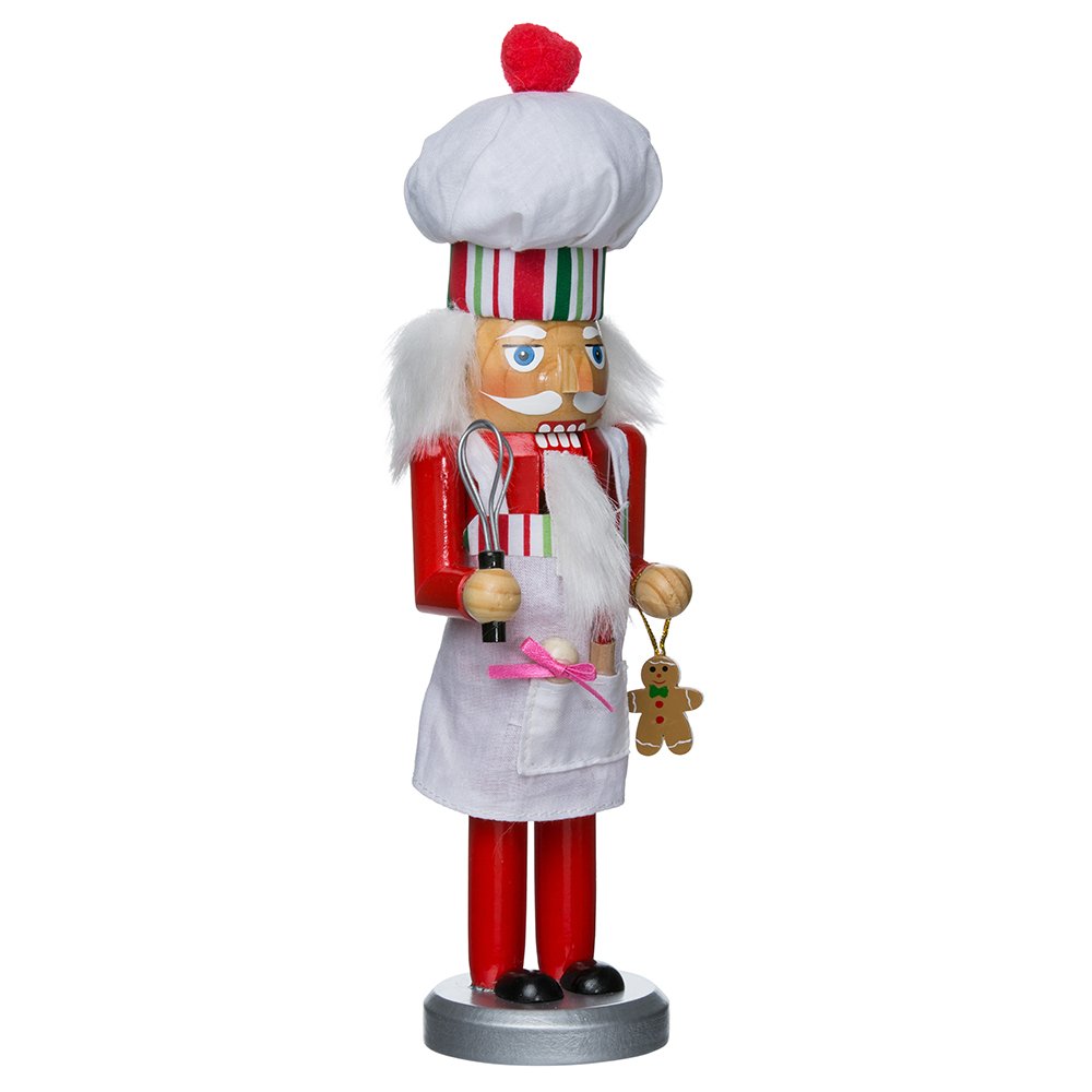 Kurt Adler 10-Inch Wooden Chef Nutcracker, Red