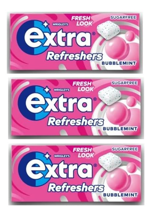 Extra Bubblemint Sugarfree Gum 15.6g (Pack of 3)