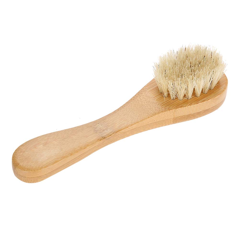 Salmue Wooden Handle Facial Brush, Gentle Peeling for Sensitive Skin, Exfoliation and Cleansing