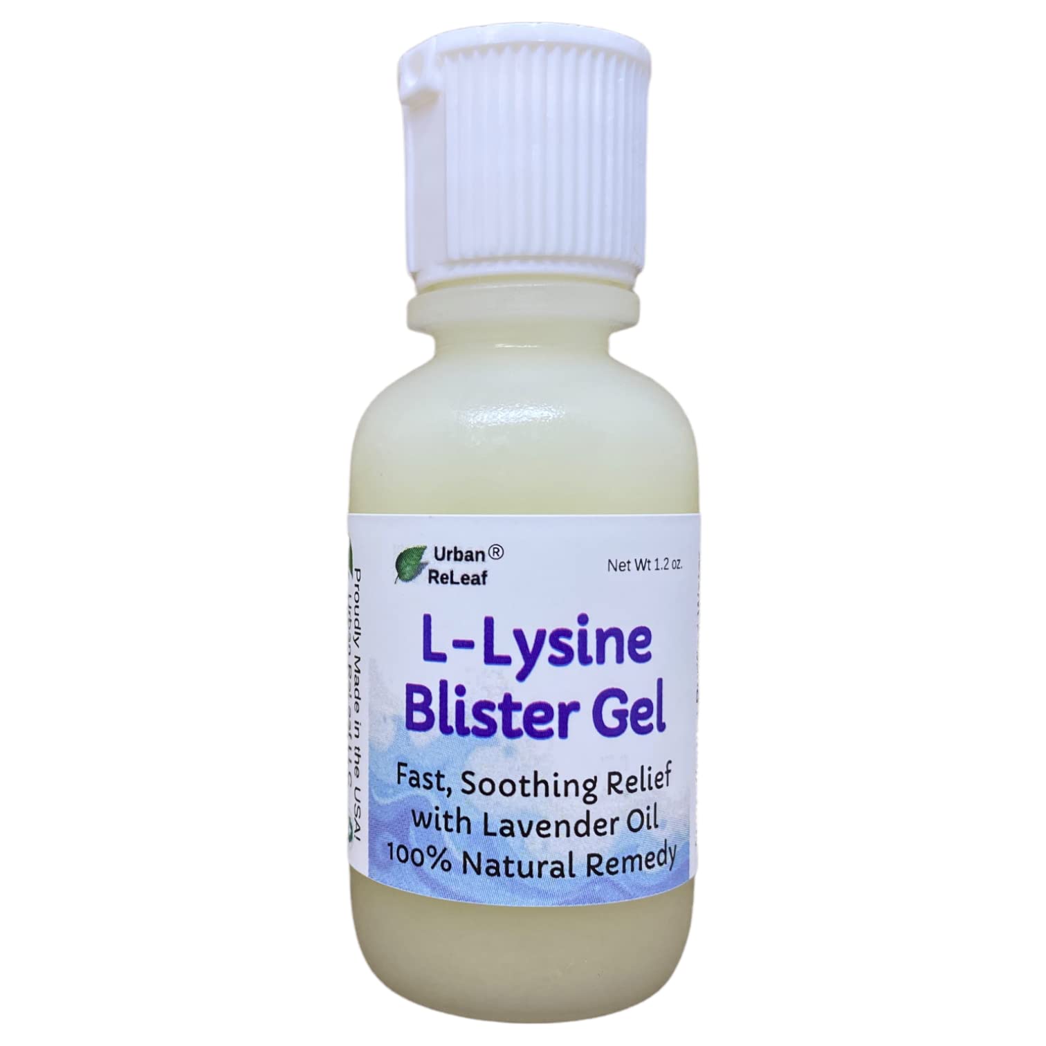 Urban ReLeaf L-Lysine Blister Soothing Gel ! & Lavender Oil. Fast Relief, Spots, Rash, Red Bumps, Raw, Chapped Skin. Heal Delicate Tissue 100% Natural