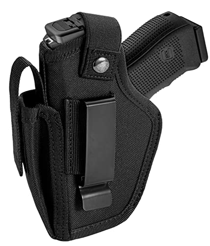  LandFoxtac Gun Holster for Pistols 9mm 380 45ACP IWB-OWB Concealed Carry Pistol Holsters with Mag Pouch for Men-Women, CCW Right & Left Hand Gun Holder Fits Glock S&W M&P Sig