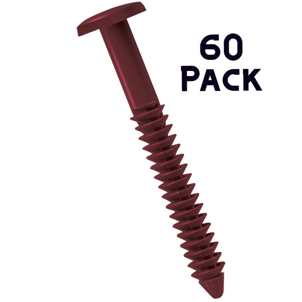 MidAmerica Wineberry 3" Shutter Lok Peg Fasteners 60 Pack Spikes Longer and Stronger