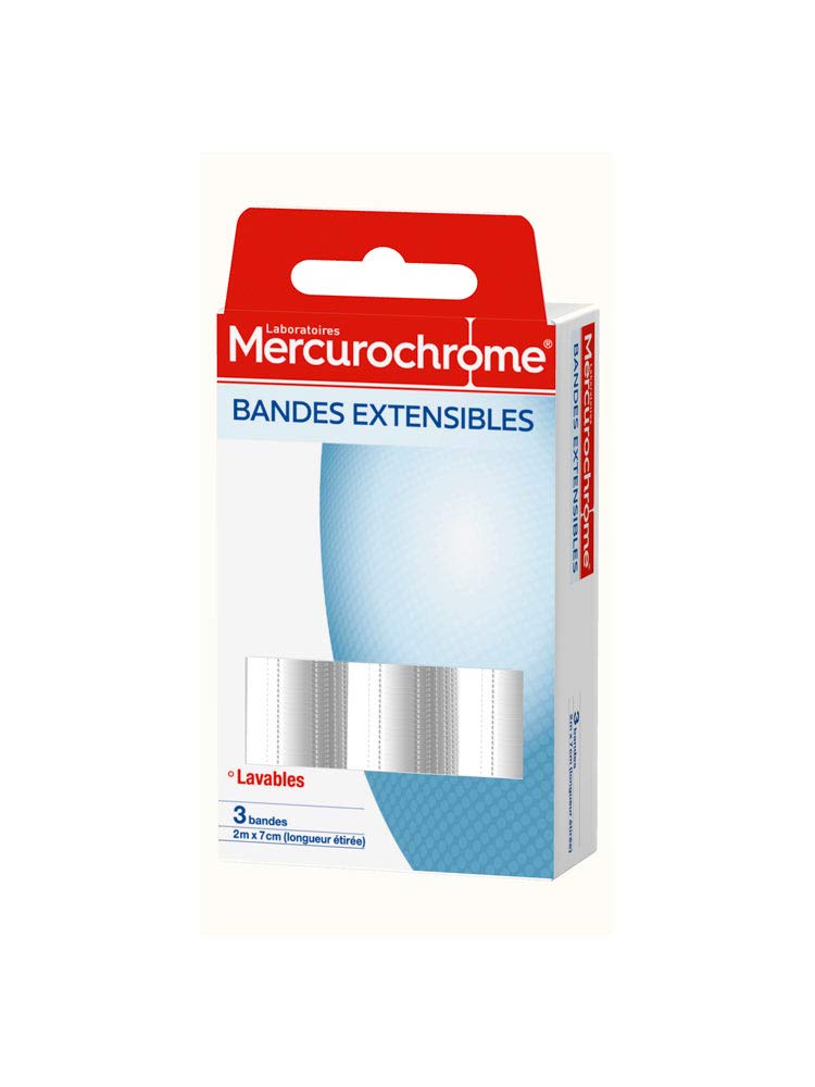 Mercurochrome Extensible Tapes 3 Tapes of 2m x 7cm