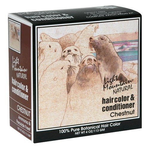 Light MountainNatural Hair Color & Conditioner, Chestnut, 4 oz (113 g) (Pack of 3)