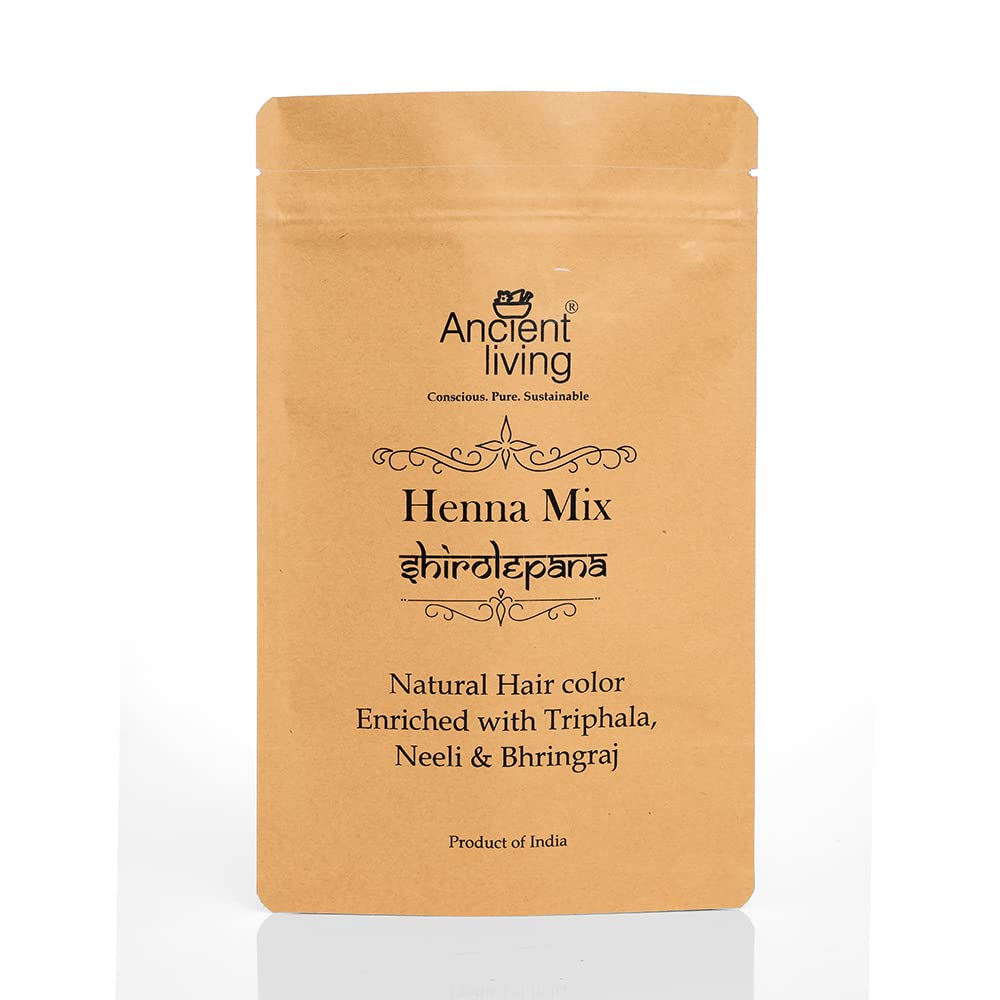 Ancient Living Organic Henna Powder Mix (Mehndi) Natural, Herbal & Ayurved Hair Color Powder Conditioning & Anti-Dandruff Hair Color Solution for Men & Women Set of 2 (100GM Each)