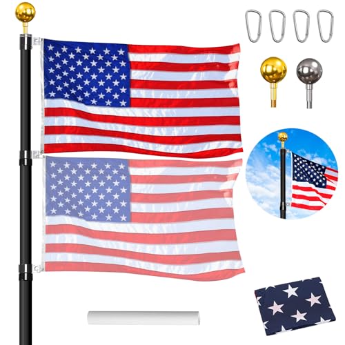 Gientan 30FT Telescopic Flag Pole Kit, Heavy Duty Aluminum Telescoping Flagpole, Extra thick Outdoor in Ground Flag Poles with 3x5 American Flag for Yard, Residential or Commercial