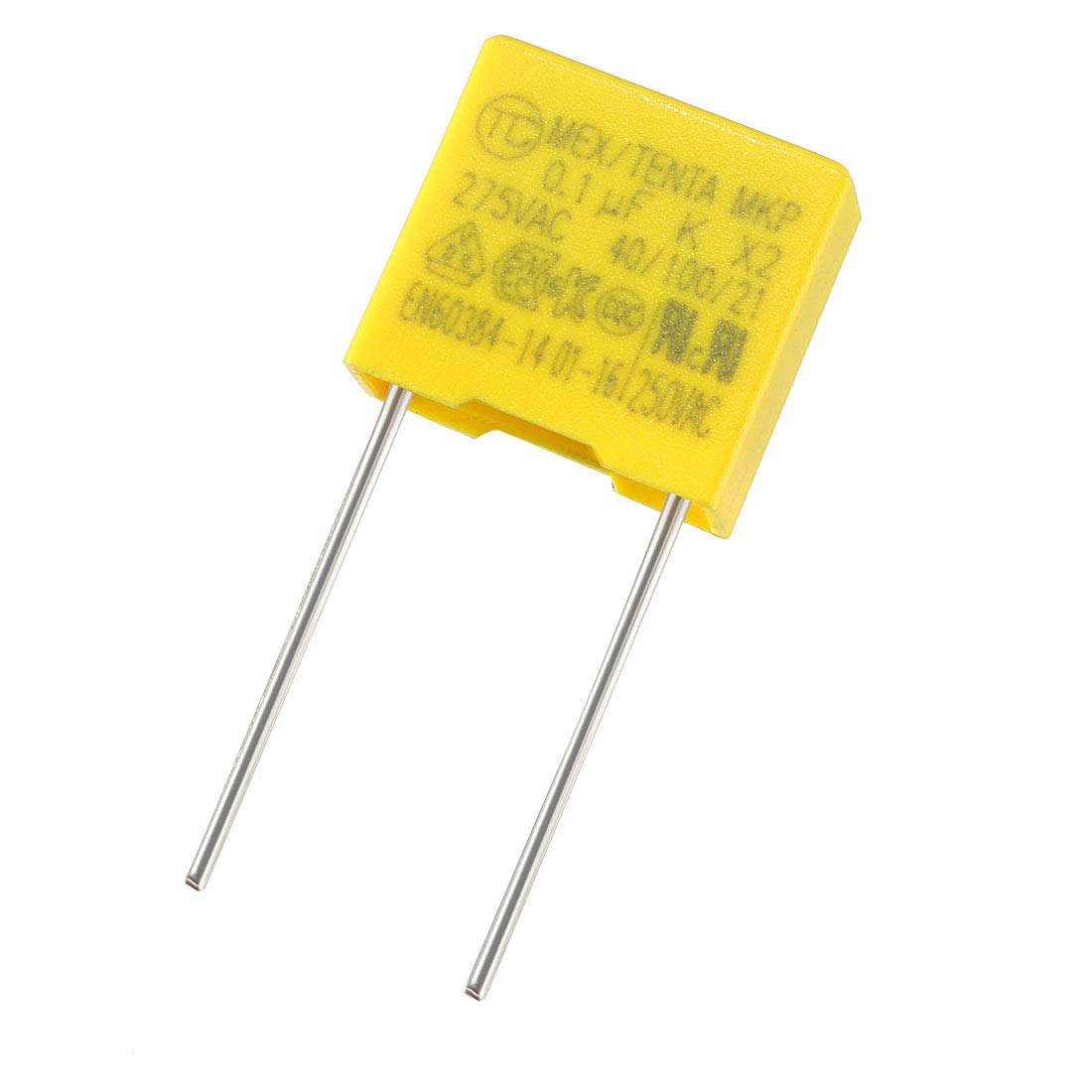 sourcing map Polypropylene Film Safety Capacitors 0.1uF 275VAC X2 MKP 10 Pcs