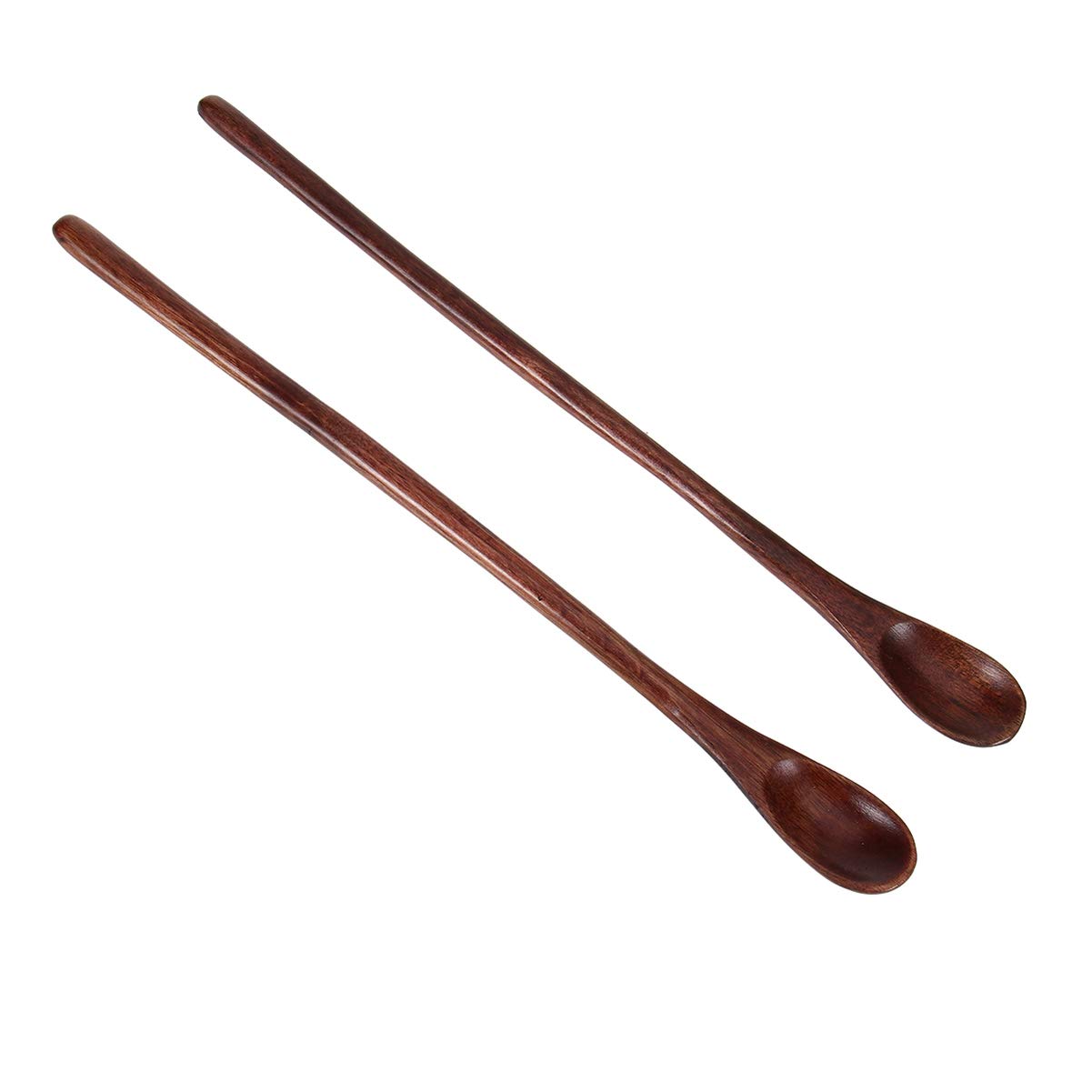 Hemoton 2PCS Wooden Spoons, Coffee Spoon with Long Handle, Stirring Coffee Spoon Honey Spoon - Wooden Teaspoon for Coffee Tea Jam Honey Bath Salts