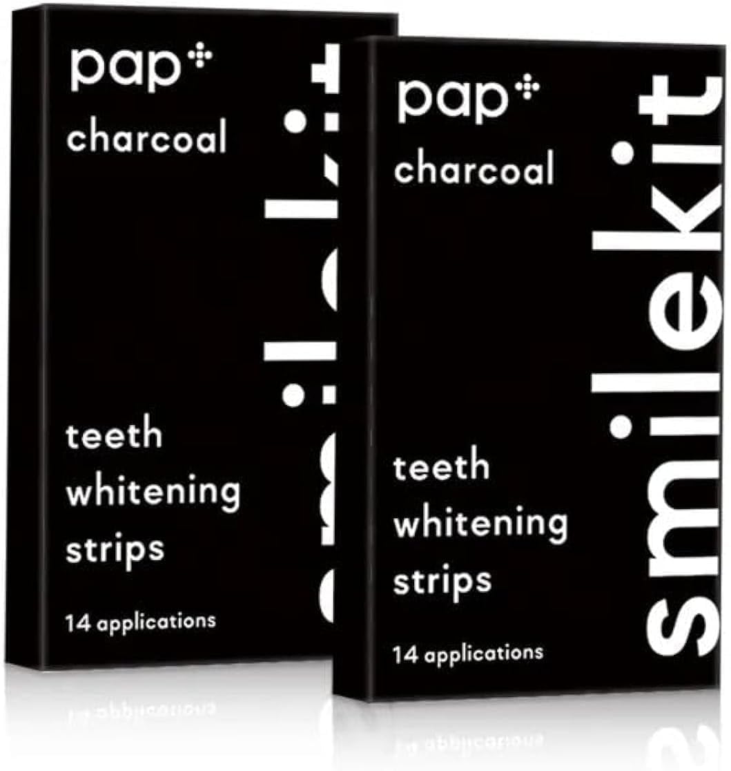 PAP+charcoal teeth whitening set, teeth whitening patches quickly and effectively relieve sensitivity, safe and easy to use, perfectly displaying a dazzling smile,28pcs