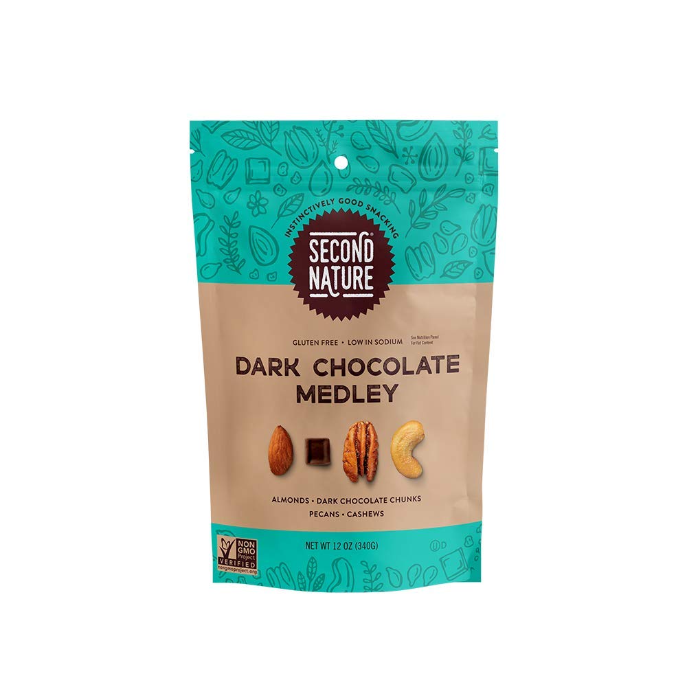 Second NatureDark Chocolate Medley Trail Mix, Resealable Pouch, Certified Gluten-Free Snack, 12 Oz