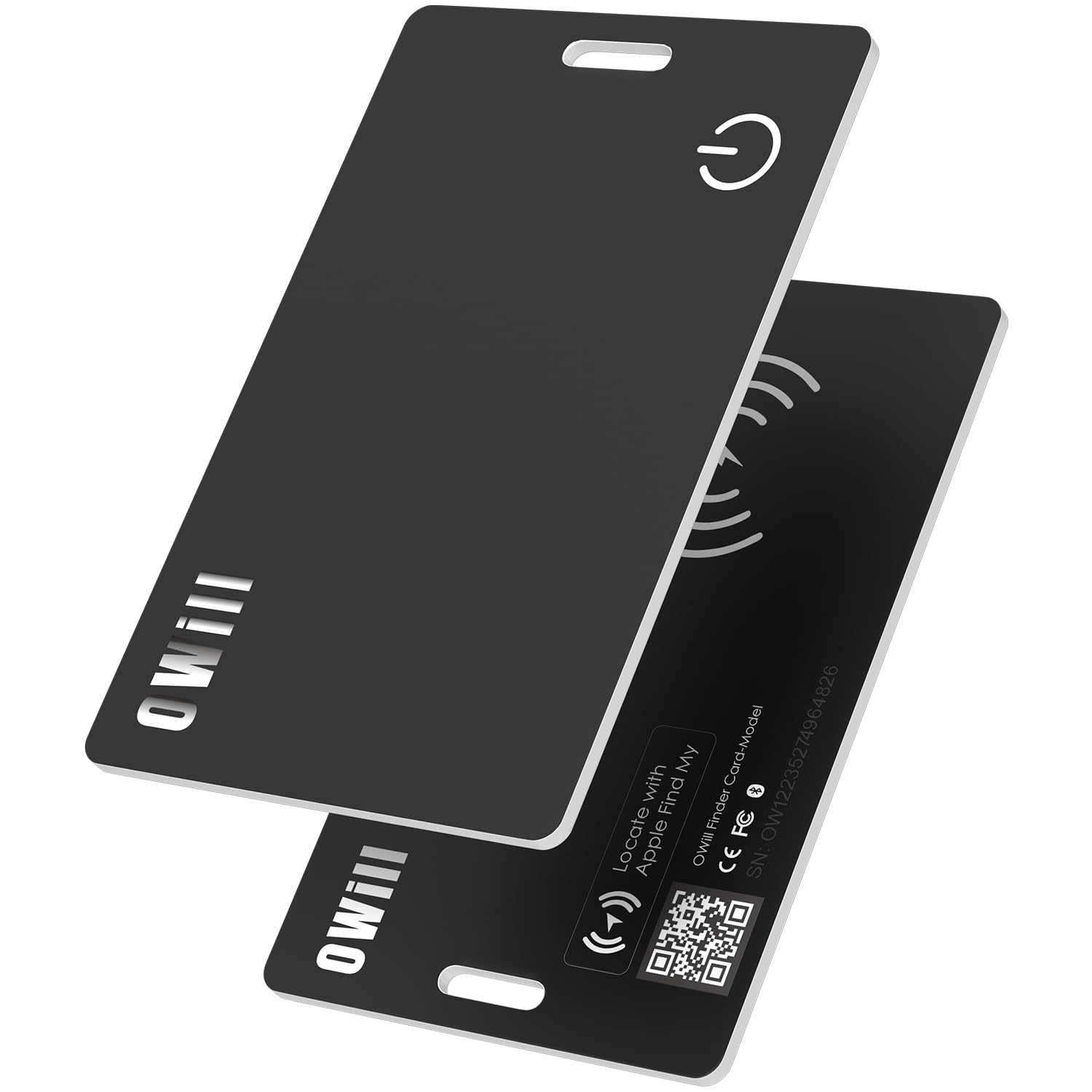 OWill 2 mm Slim Wallet Tracker Card, IP68 Wireless Rechargeable Wallet Finder Card Compatible with Apple Find My APP, Apple Bluetooth Tracker for Luggage, Suitcase, etc. (iOS Only)