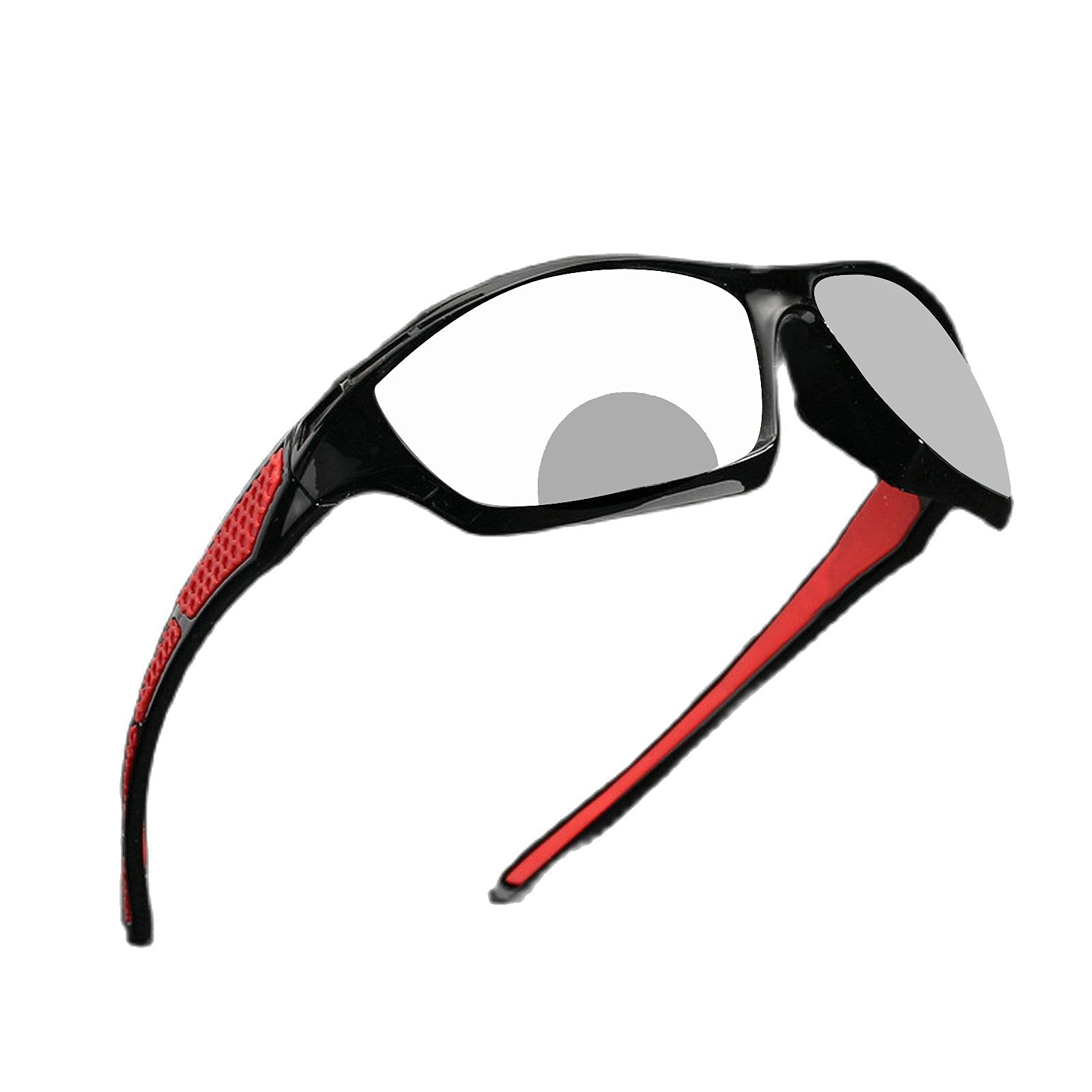 mincl Transition Photochromic Bifocal Reading Glasses for Mens and Womens, Red Square Sports Sunglasses Readers 0~+4.00