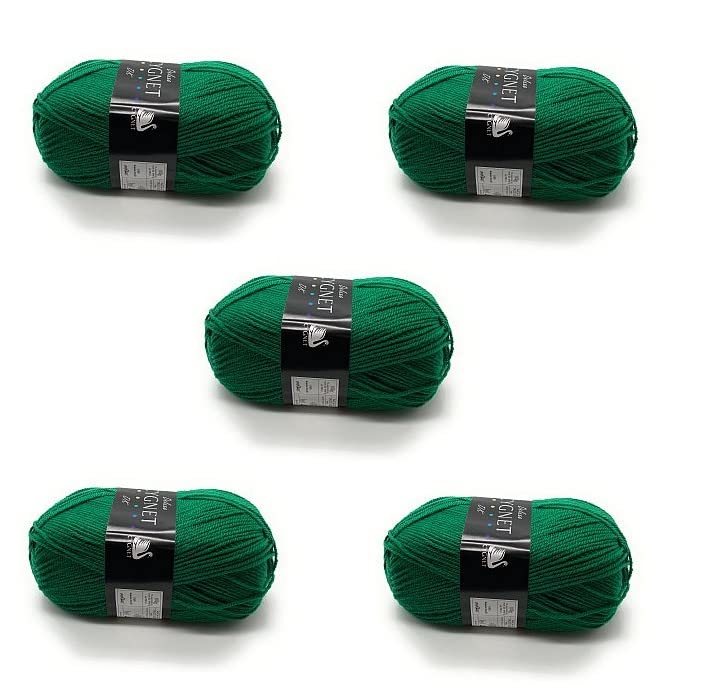 Lexicon SelectPack of 5 x 100g Balls Green Double Knitting Wool - Emerald