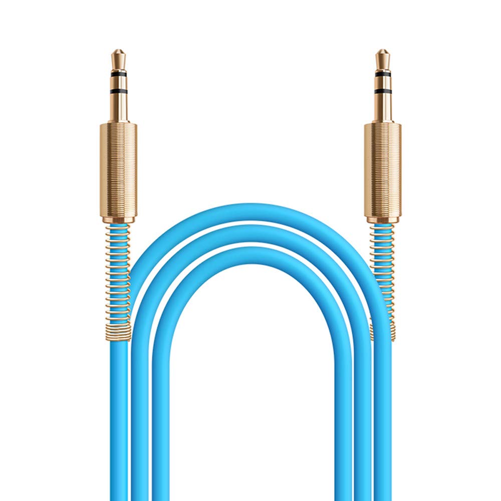 2-Pack JacobsParts 3ft Aux Cable 3.5mm 1/8" Male to Male Stereo Auxiliary Audio Cord (Blue)