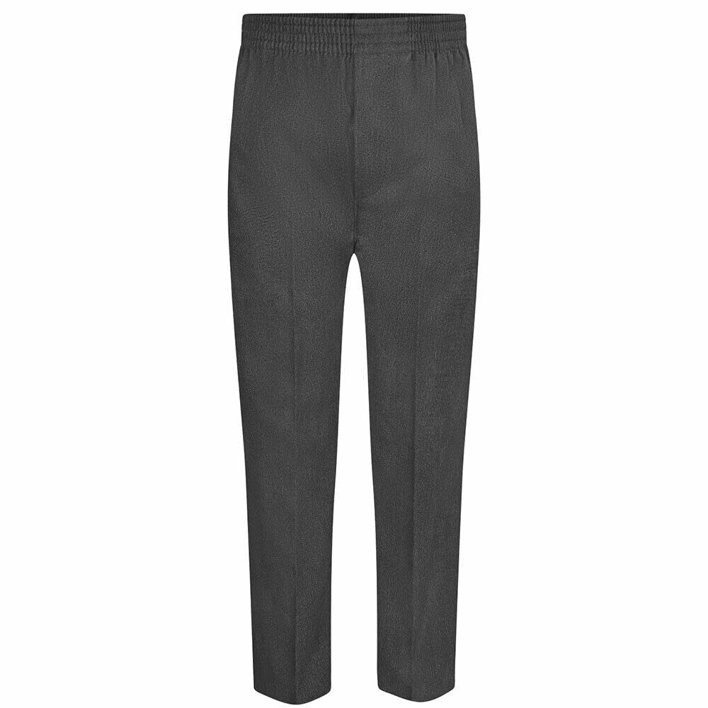 Listers SchoolwearBoys Fully Elasticated Easy Dressing Pull Up School Trousers - Grey Black Navy - All Around Pull On Comfort Fit 2-16 Years