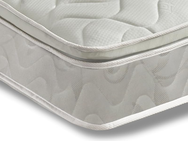 Starlight BedsEuropean Small Single Mattress. 9 Inch 80 x200cm Pillow Top Mattress with Reflex Foam. (White, 80cm x 200cm Mattress)