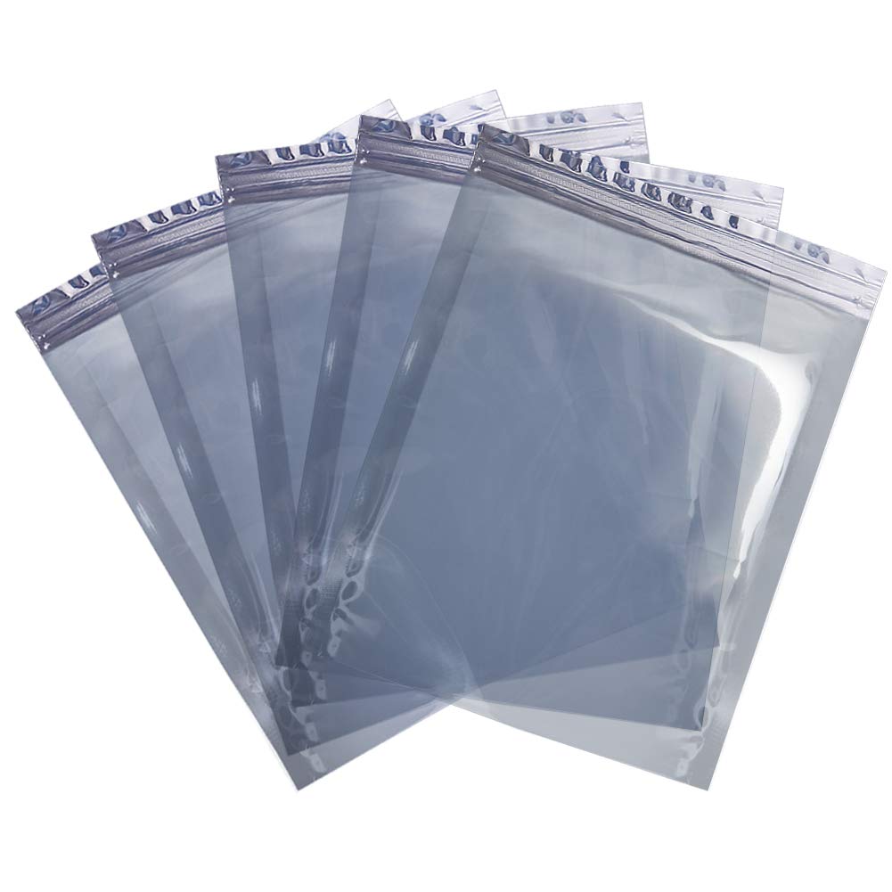 HRX Package 100pcs Premium Anti-Static Resealable Bags, 5.9 X 7.9 inches Plastic Static Free Bag for Motherboard SSD HDD Computer Electronic Components