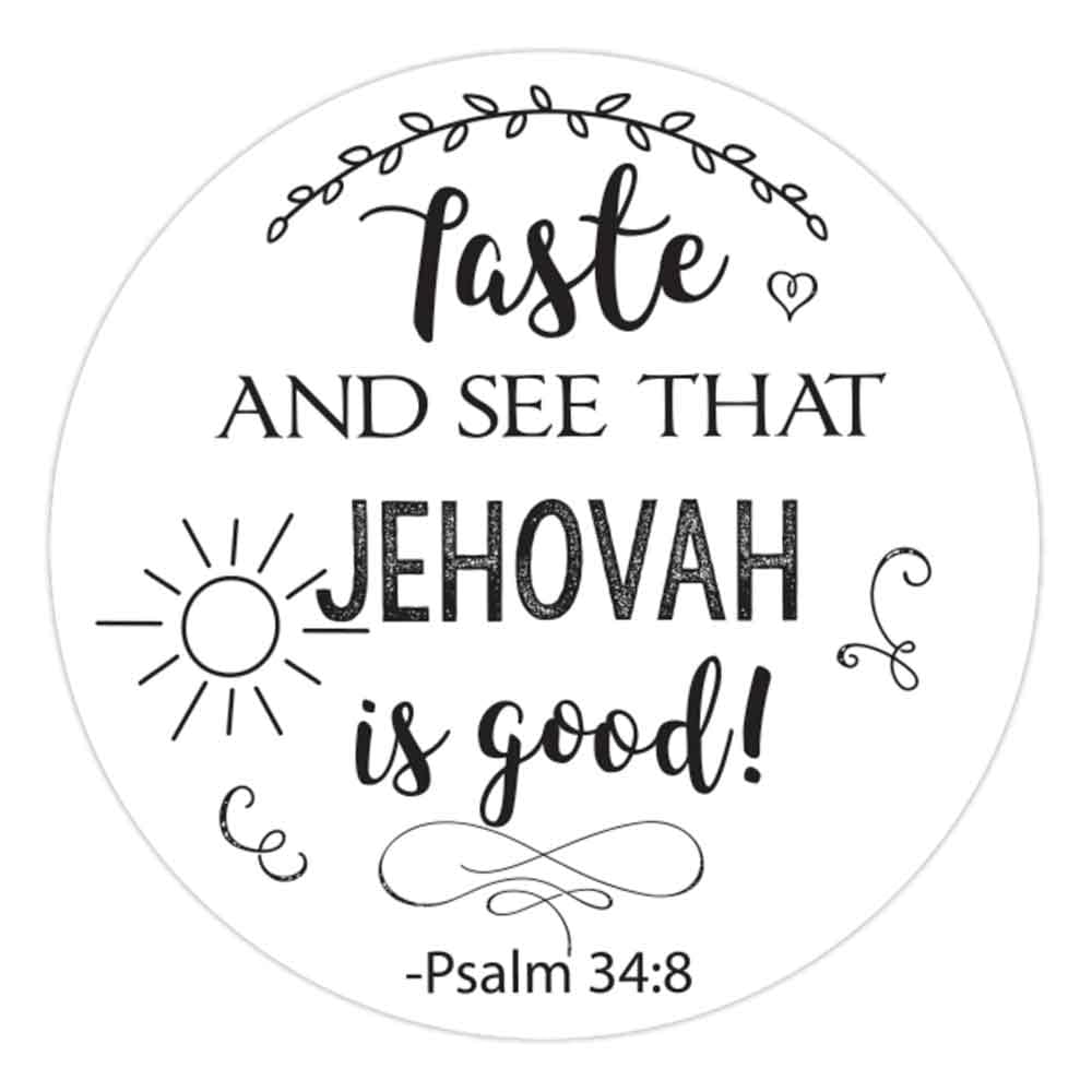 1.9 Inch Stickers Taste and See That Jehovah is Good JW Pioneer Gift 60 Labels