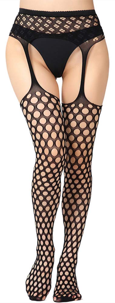 HZH Womens High Waist Tights Fishnet Stockings Thigh High Stockings Pantyhose