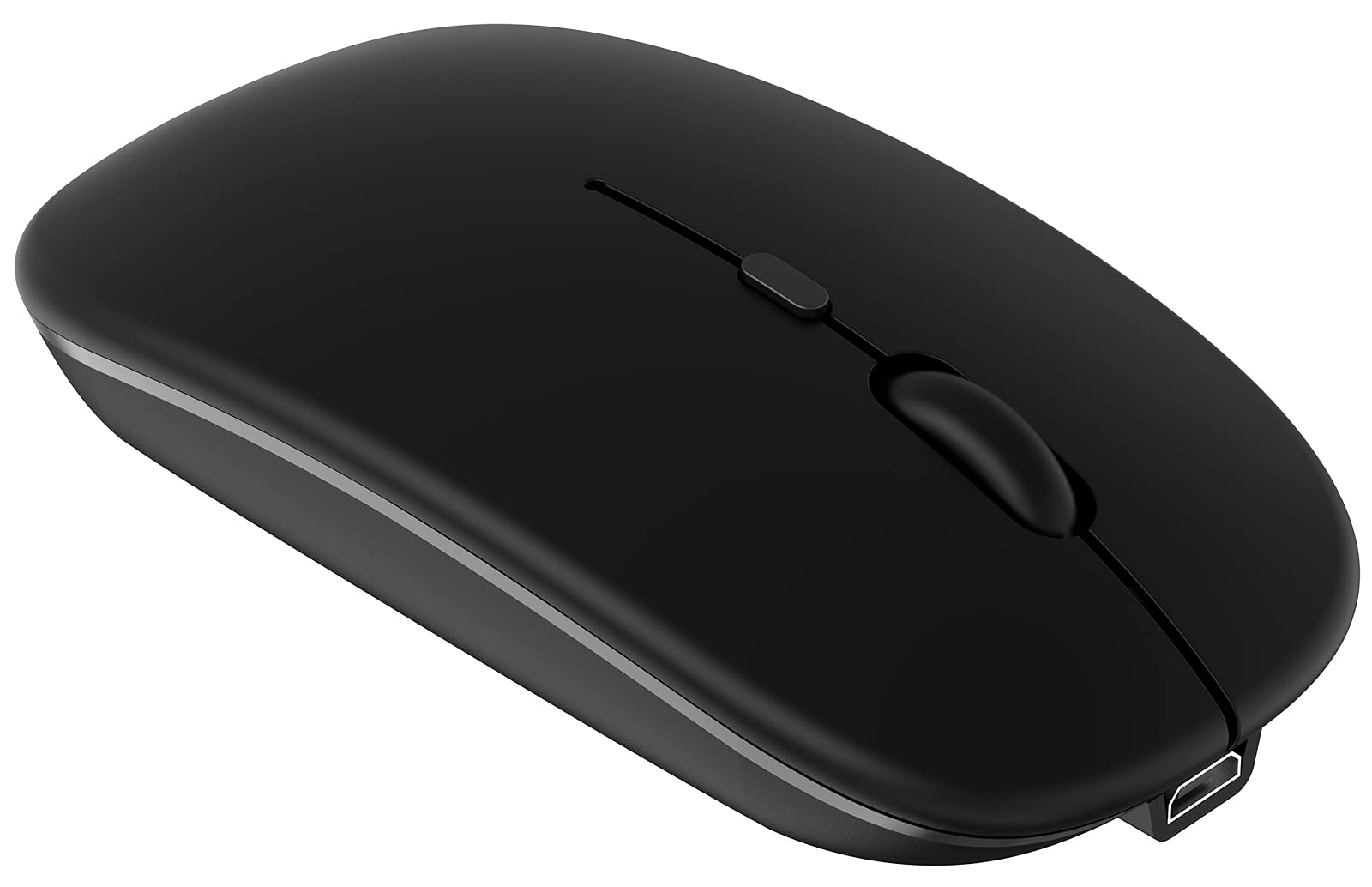 Bluetooth Mouse Rechargeable Wireless Mouse for iPad Tablet Cell Phone Smartphone iPhone MacBook Pro Air Laptop PC Computer Mac iMac Desktop Windows Android Portable Silent 2.4G Cordless Mice (Black)